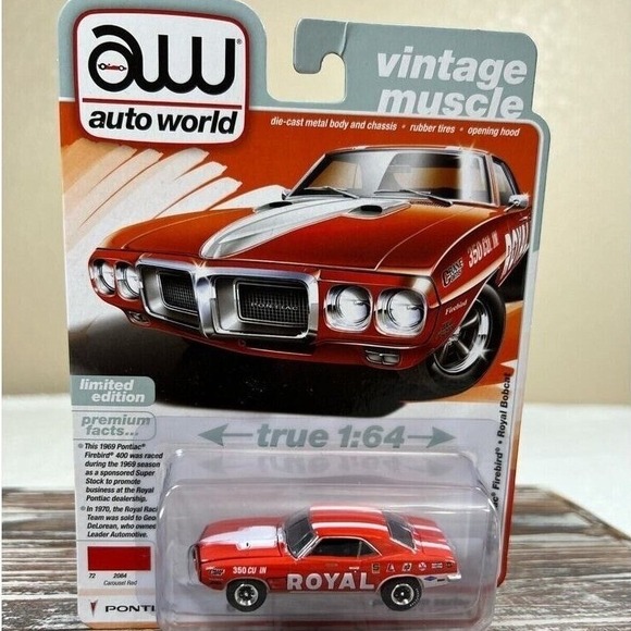 Auto World Other - Auto World 1969 Pontiac Firebird Royal Bobcat 1:64 Diecast Car Limited Edition